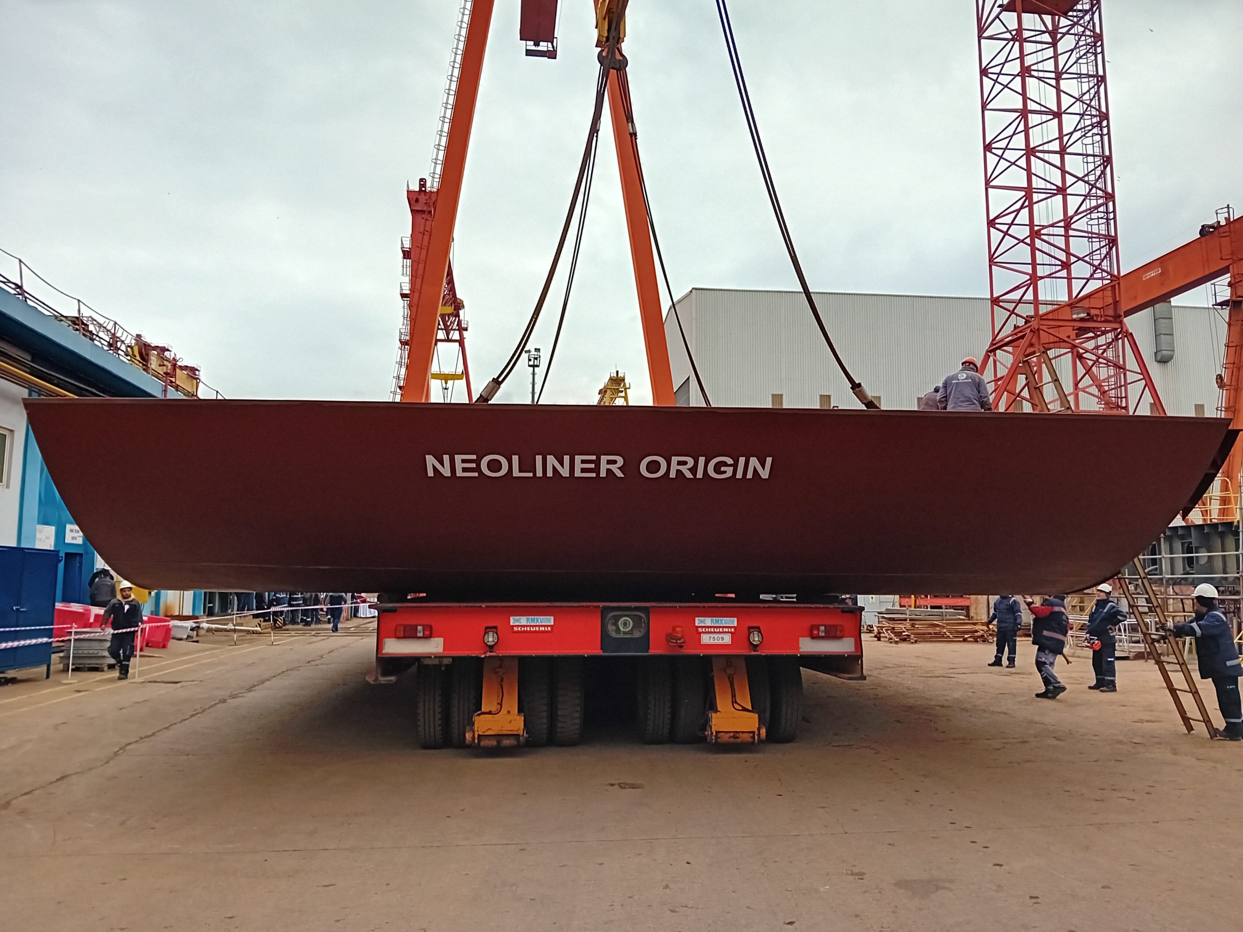 "Keel-laying," laying of the first block of the NEOLINER ORIGIN ...